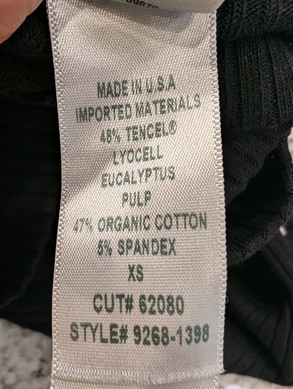 Citizen Of Humanity Black Ribbed Sweetheart Neck Elbow Sleeve Top - Picture 3 of 5